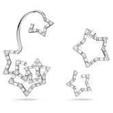 Stella Ear Cuff, Single, Set (3), Star, White, Rhodium Plated